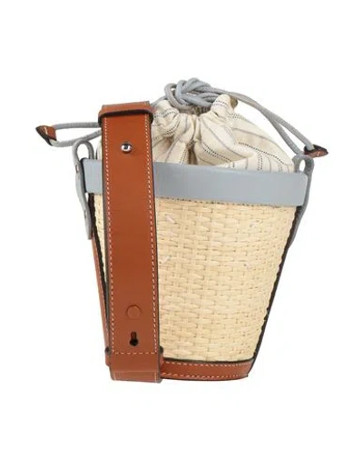 Maison Margiela Woman Cross-body Bag Light Grey Size - Vegetable Fiber, Cow Leather, Goat Skin, Cott