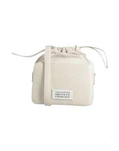 Maison Margiela Woman Cross-body Bag Off White Size - Leather, Textile Fibers In Off White