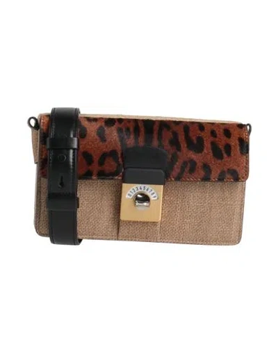 Maison Margiela Two-tone Crossbody Bag With Animalier Detail In Beige