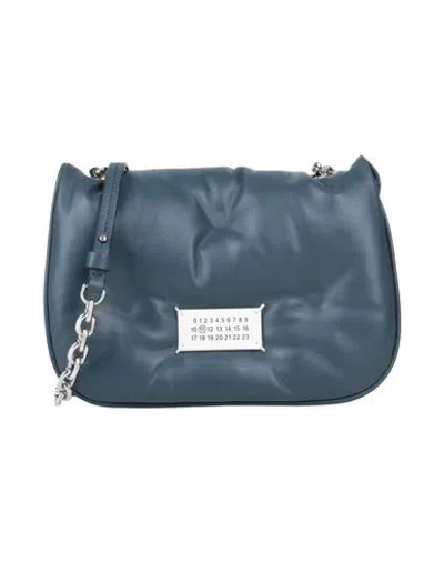 Maison Margiela Woman Cross-body Bag Slate Blue Size - Leather In Green