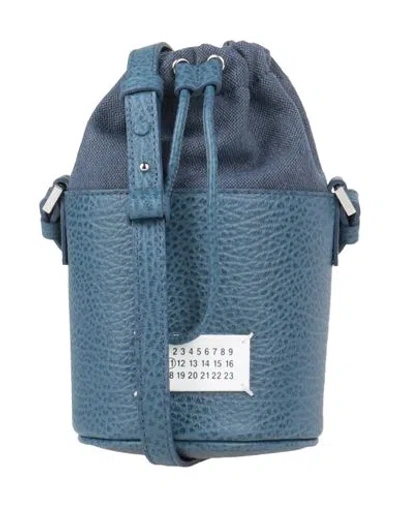 Maison Margiela Woman Cross-body Bag Slate Blue Size - Soft Leather In Blue