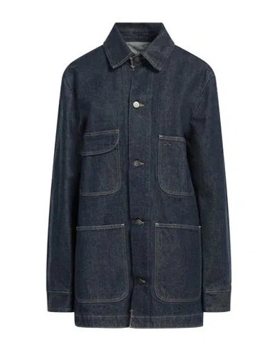 Maison Margiela Woman Denim Outerwear Blue Size 4 Cotton