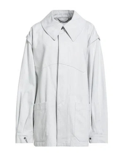 Maison Margiela Woman Denim Outerwear Blue Size 6 Cotton In Gray