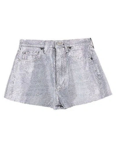 Maison Margiela Woman Denim Shorts Blue Size 31 Cotton, Glass In Gray