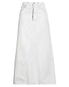 Maison Margiela Painted Denim Maxi Skirt In White