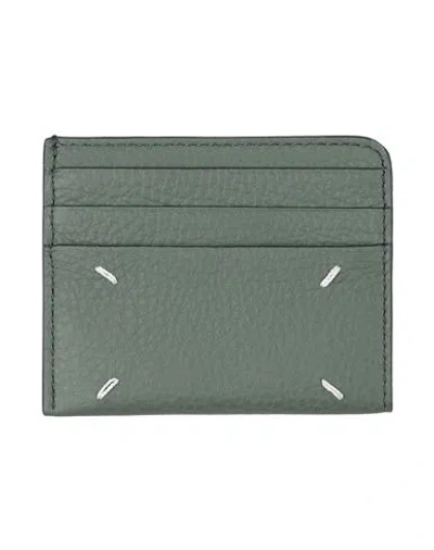 Maison Margiela Woman Document Holder Military Green Size - Soft Leather In Military Green