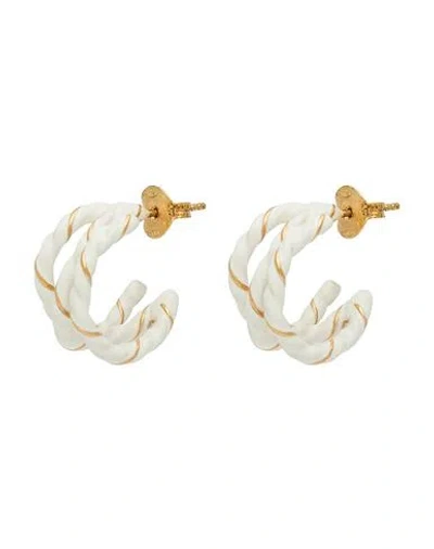 Maison Margiela Woman Earrings White Size - 925/1000 Silver