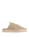 Maison Margiela Woman Espadrilles Khaki Size 11 Textile Fibers In Beige