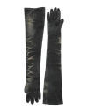 Maison Margiela Woman Gloves Charcoal Size S Ovine Leather In Gray