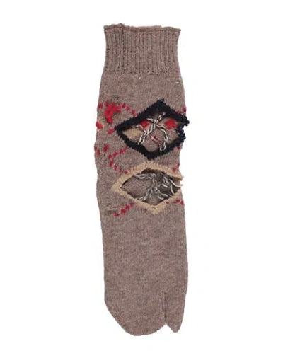 Maison Margiela Woman Gloves Khaki Size S Wool, Alpaca Wool, Acrylic, Polyamide In Beige