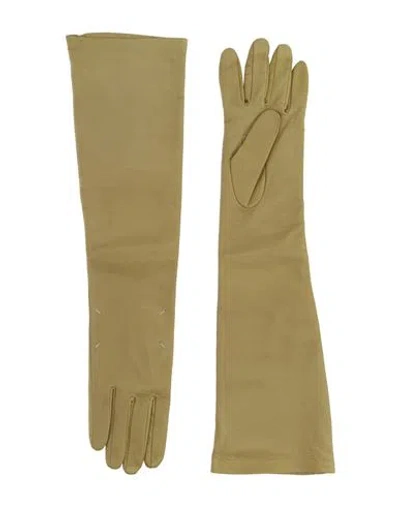 Maison Margiela Woman Gloves Sage Green Size M Ovine Leather