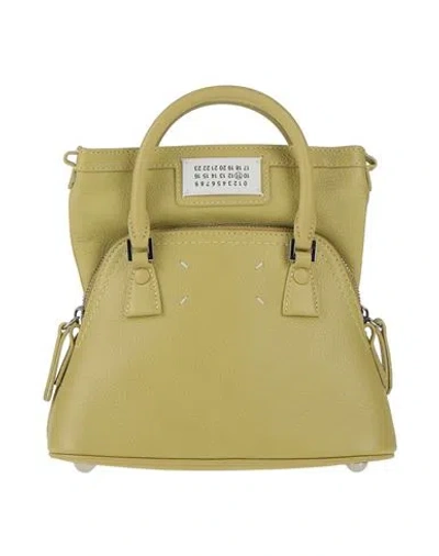 Maison Margiela Woman Handbag Lime Green Size - Goat Skin, Cow Leather, Brass, Zinc, Aluminum In Green