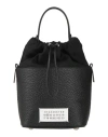 Maison Margiela Woman Handbag Black Size - Bovine Leather, Cotton, Polyester, Brass, Zinc
