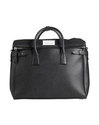 Maison Margiela Woman Handbag Black Size - Calfskin, Cotton, Polyester, Zinc, Metal