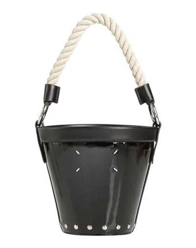 Maison Margiela Woman Handbag Black Size - Cow Leather, Zinc, Aluminum, Copper, Brass