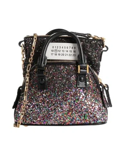 Maison Margiela Woman Handbag Black Size - Polyester, Cow Leather, Zinc, Aluminum, Copper