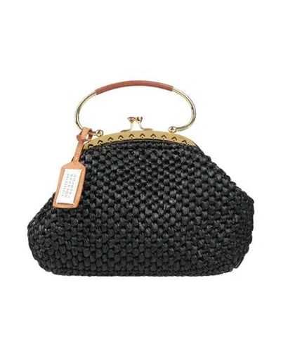 Maison Margiela Woman Handbag Black Size - Viscose, Bovine Leather, Brass, Zinc