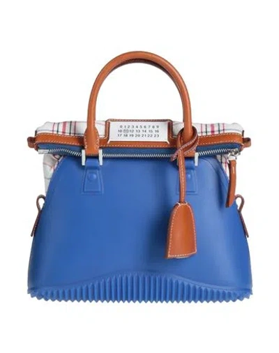 Maison Margiela Woman Handbag Blue Size - Rubber, Bovine Leather, Cotton, Polyester, Zinc