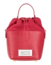 Maison Margiela Woman Handbag Brick Size - Cow Leather, Cotton, Polyester, Brass, Zinc In Red