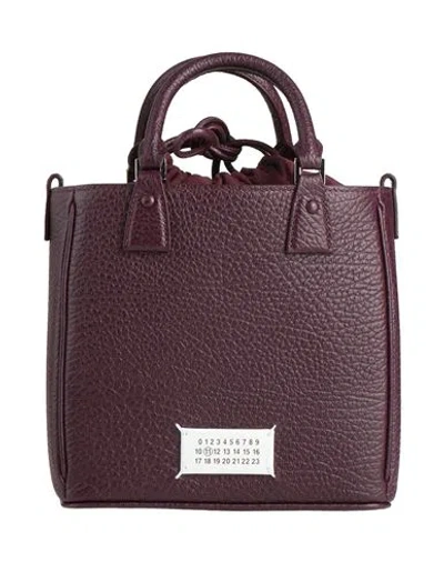 Maison Margiela Woman Handbag Burgundy Size - Cow Leather In Red