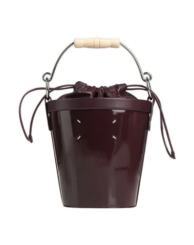 Maison Margiela Woman Handbag Burgundy Size - Leather In Red