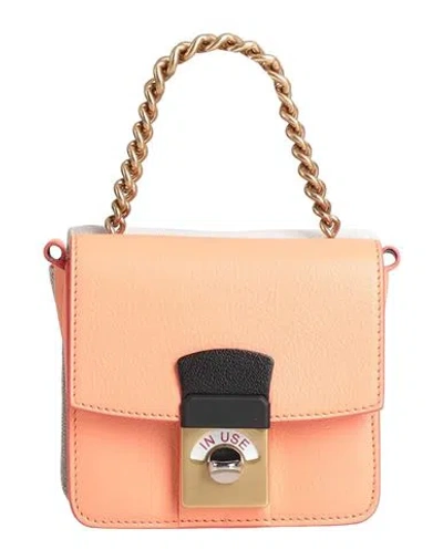 Maison Margiela Woman Handbag Coral Size - Goat Skin, Linen In Red