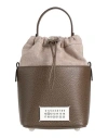 Maison Margiela Woman Handbag Dark Green Size - Cow Leather, Cotton, Polyester, Brass, Zinc