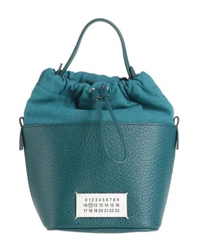 Maison Margiela Woman Handbag Deep Jade Size - Cow Leather, Cotton, Polyester, Brass, Zinc In Green