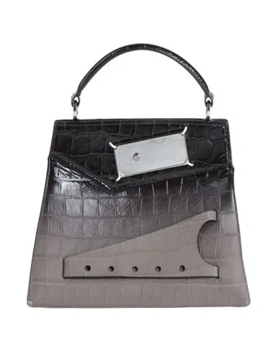 Maison Margiela Woman Handbag Dove Grey Size - Bovine Leather In Black