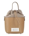 Maison Margiela Woman Handbag Khaki Size - Bovine Leather, Cotton, Polyester, Brass, Zinc In Brown