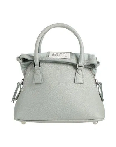 Maison Margiela Woman Handbag Light Grey Size - Soft Leather, Textile Fibers In Gray