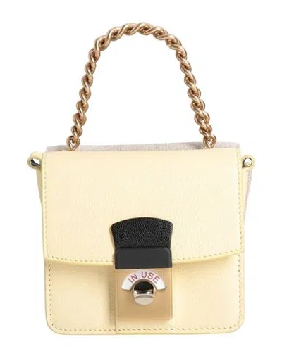 Maison Margiela Woman Handbag Pastel Yellow Size - Goat Skin, Linen In Yellow