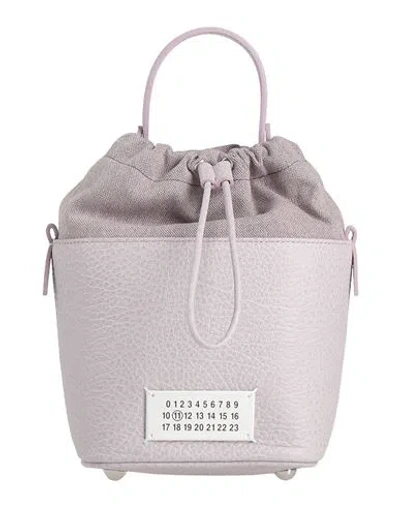 Maison Margiela Woman Handbag Lilac Size - Cow Leather, Cotton, Polyester, Brass, Zinc In Purple