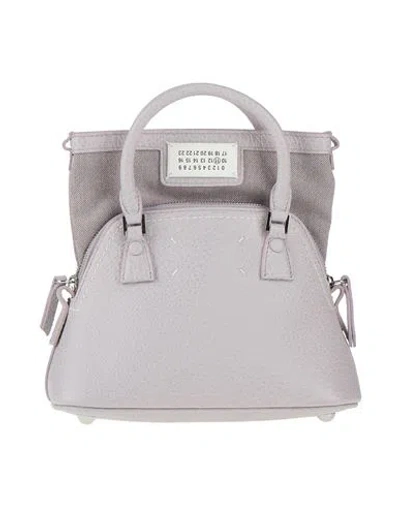 Maison Margiela Woman Handbag Lilac Size - Soft Leather, Textile Fibers In Purple