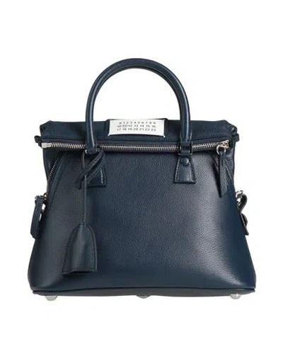 Maison Margiela Woman Handbag Midnight Blue Size - Goat Skin, Cow Leather, Brass, Zinc, Aluminum