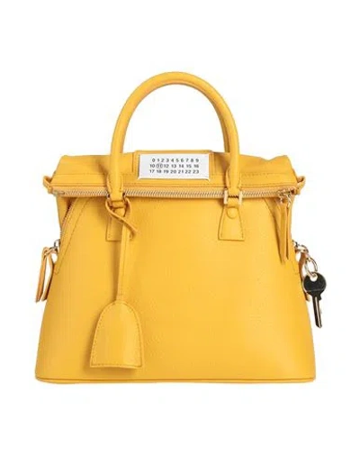 Maison Margiela Woman Handbag Mustard Size - Calfskin In Yellow