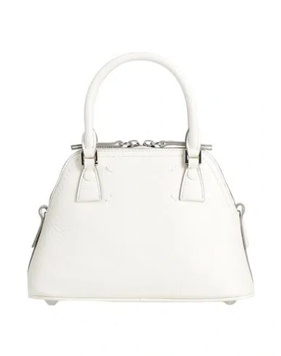Maison Margiela Woman Handbag Off White Size - Cow Leather, Cotton, Polyester