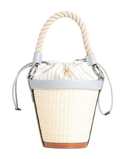 Maison Margiela Woman Handbag Pastel Blue Size - Vegetable Fiber, Bovine Leather, Goat Skin, Cotton,