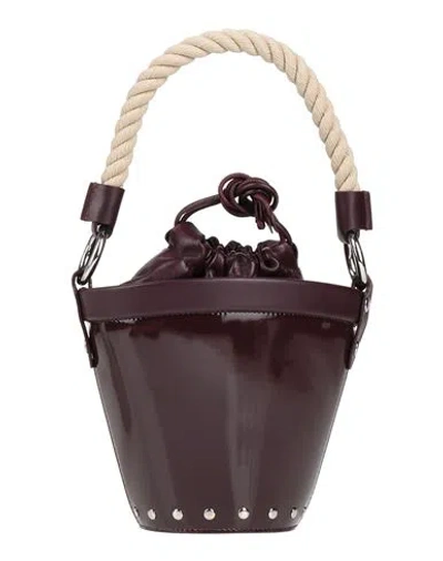 Maison Margiela Woman Handbag Plum Size - Cow Leather, Zinc, Aluminum, Copper, Brass In Purple