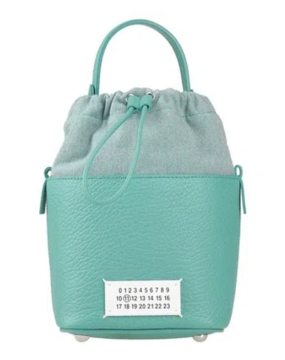 Maison Margiela Woman Handbag Sage Green Size - Cow Leather, Cotton, Polyester, Brass, Zinc
