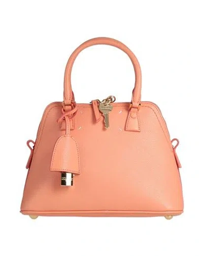 Maison Margiela Woman Handbag Salmon Pink Size - Goat Skin, Cow Leather, Brass, Zinc, Aluminum