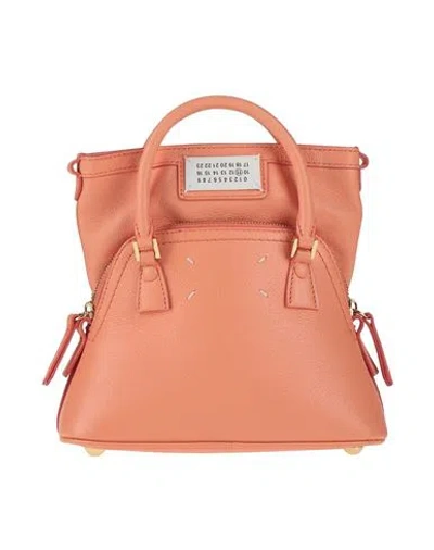 Maison Margiela Woman Handbag Salmon Pink Size - Goat Skin, Cow Leather, Brass, Zinc, Aluminum