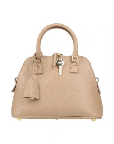 Maison Margiela Woman Handbag Sand Size - Leather, Textile Fibers In Beige