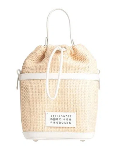 Maison Margiela Woman Handbag Sand Size - Natural Raffia, Leather