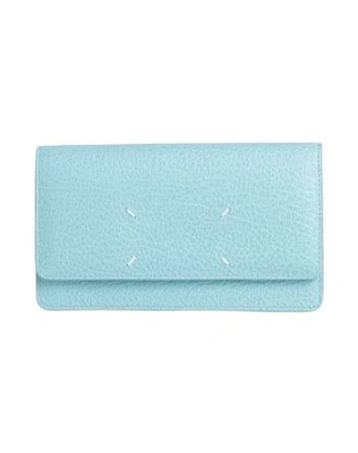 Maison Margiela Woman Handbag Sky Blue Size - Bovine Leather, Brass, Zinc In Blue