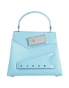 Maison Margiela Woman Handbag Sky Blue Size - Cow Leather, Brass, Zinc