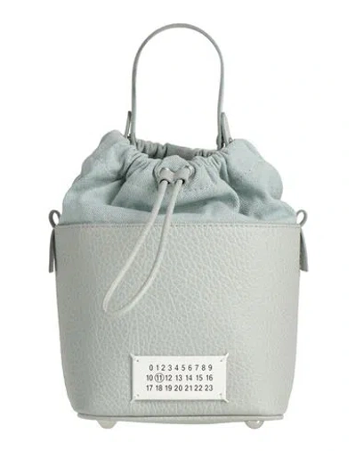 Maison Margiela Woman Handbag Sky Blue Size - Cow Leather, Cotton, Polyester, Brass, Zinc