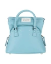 Maison Margiela Woman Handbag Sky Blue Size - Goat Skin, Cow Leather, Brass, Zinc, Aluminum