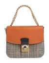 Maison Margiela New Lock Tweed And Leather Shoulder Bag In Brown