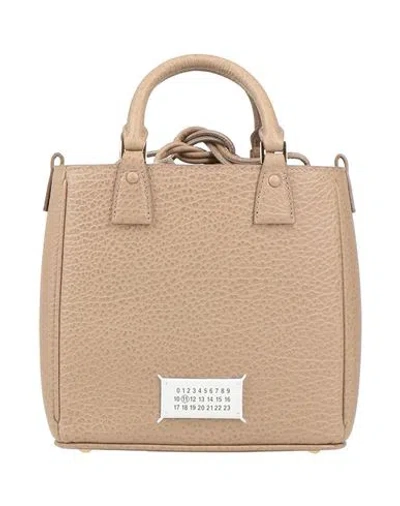 Maison Margiela Woman Handbag Taupe Size - Cow Leather In Gray